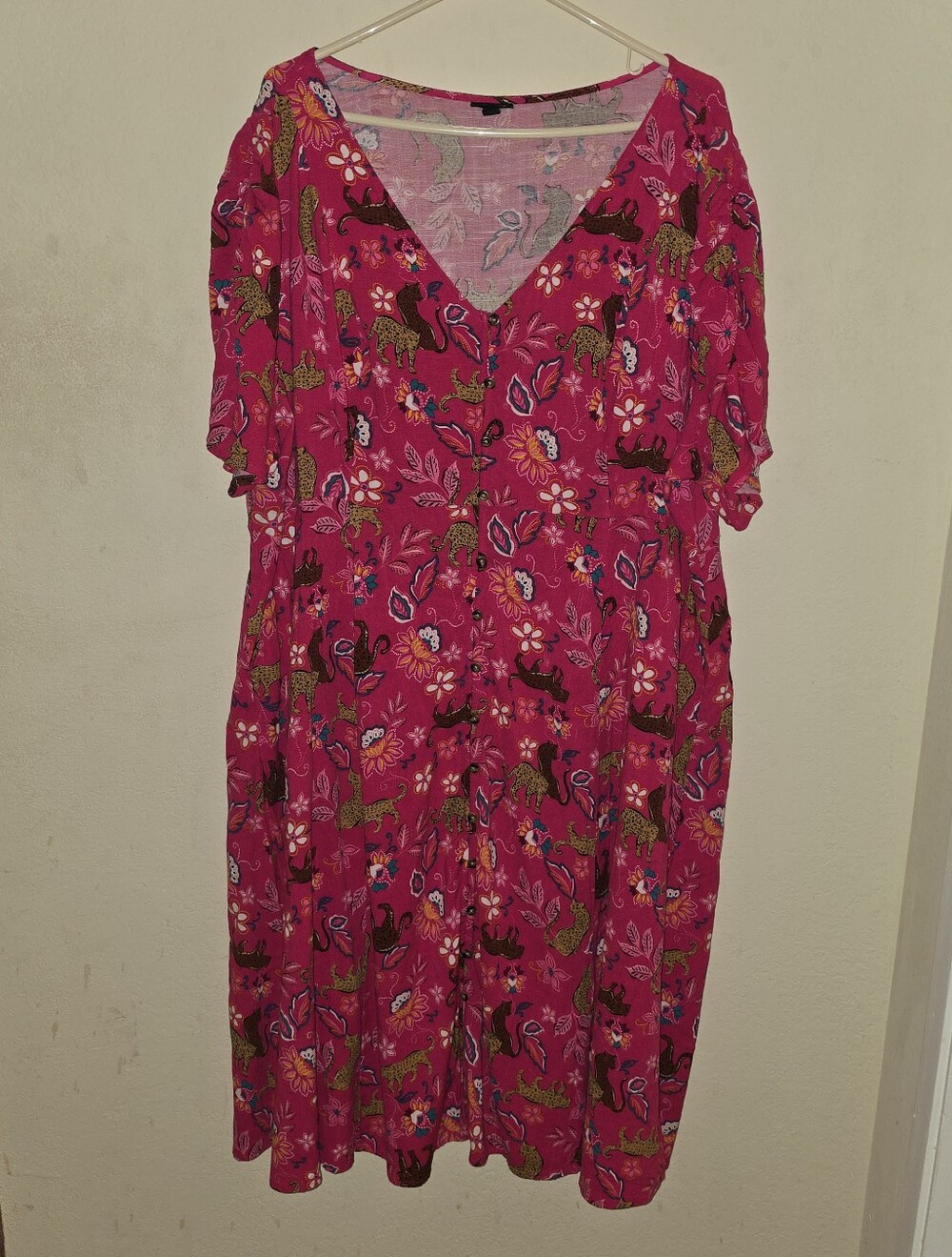 torrid Hot Pink Floral & Animal Print Midi Dress
